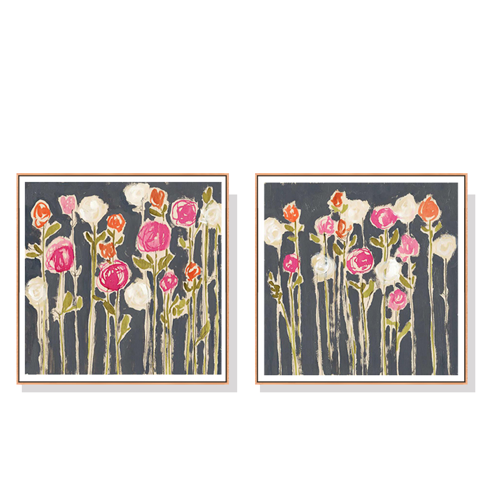 V207-17582-130859-00 Wall Art 80cmx80cm Laurels Lollies 2 Sets Wood Frame Canvas - Image 1
