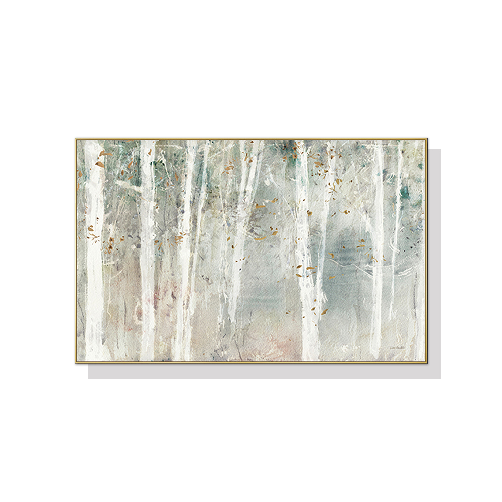 V207-17923-130839-00 Wall Art 100cmx150cm Forest hang painting style Gold Frame Canvas - Image 1