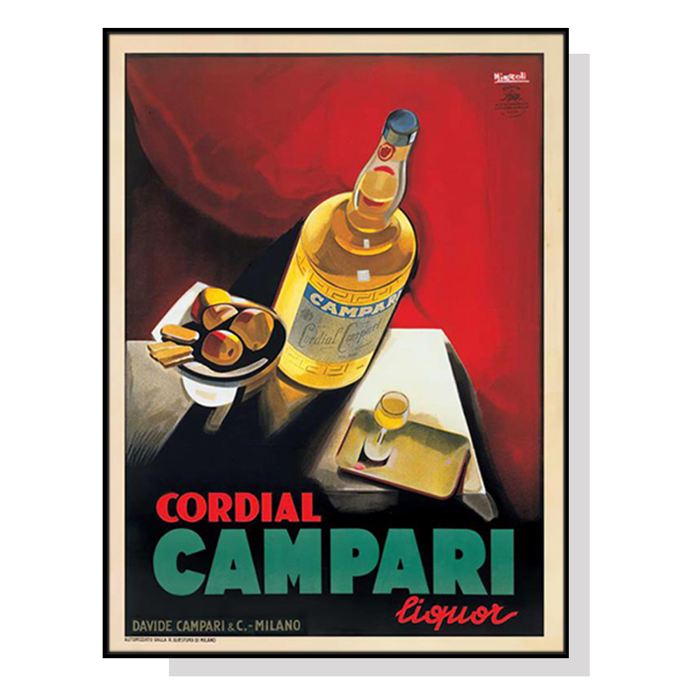 V207-18031-130819-00 Wall Art 40cmx60cm Cordial Campari Liquor Black Frame Canvas - Image 1