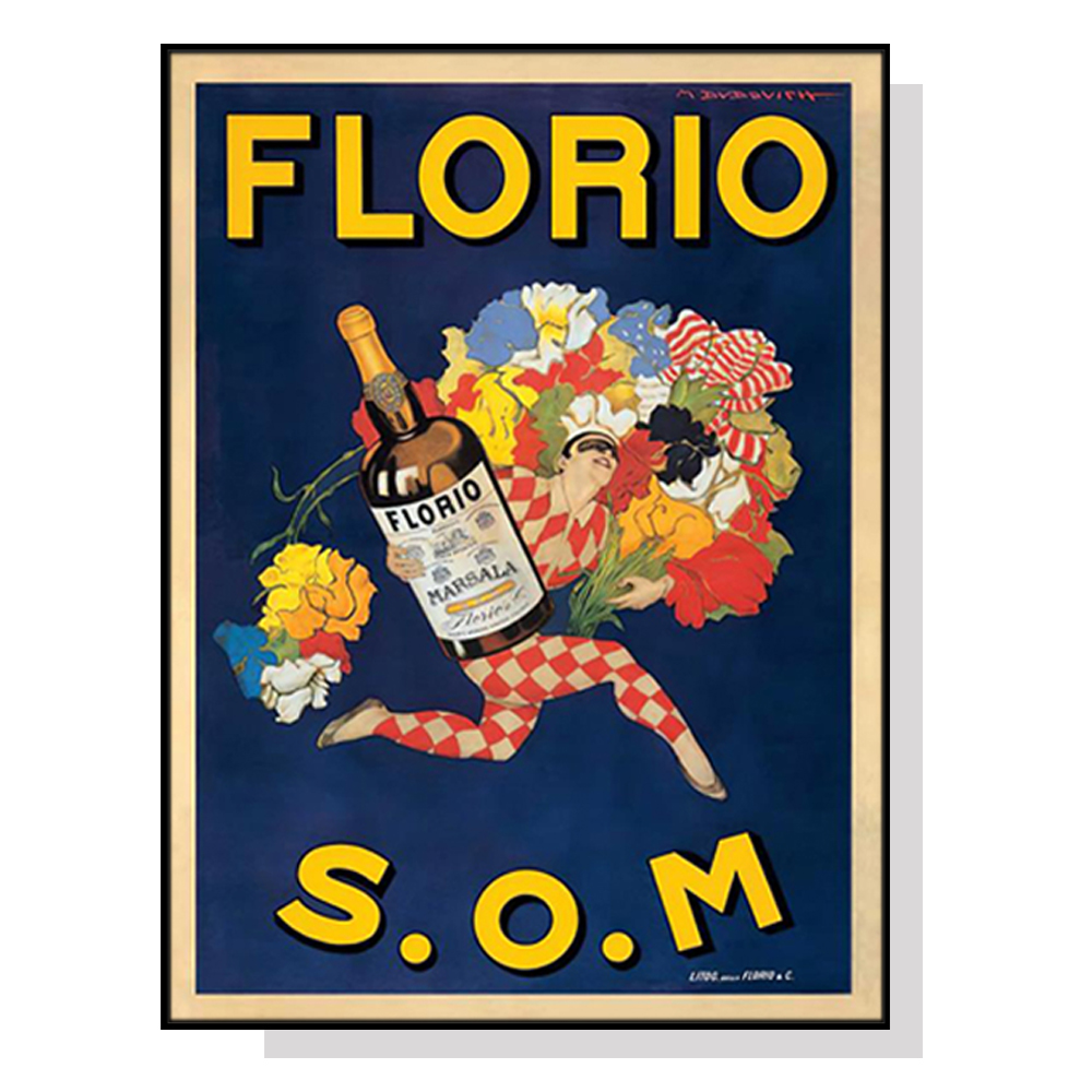 V207-1810-81918-00 Wall Art 80cmx120cm Florio S.O.M Black Frame Canvas - Image 1