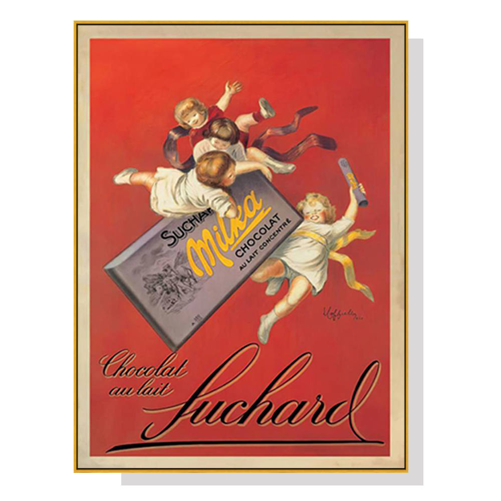V207-18632-130775-00 Wall Art 90cmx135cm Milka chocolates by Suchard Gold Frame Canvas - Image 1