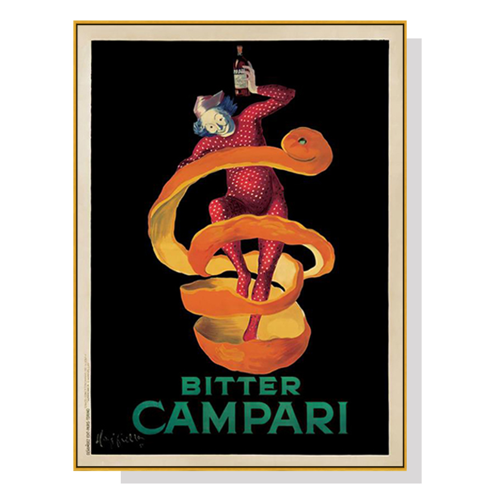 V207-1873-83890-00 Wall Art 70cmx100cm Bitter Campari Gold Frame Canvas - Image 1