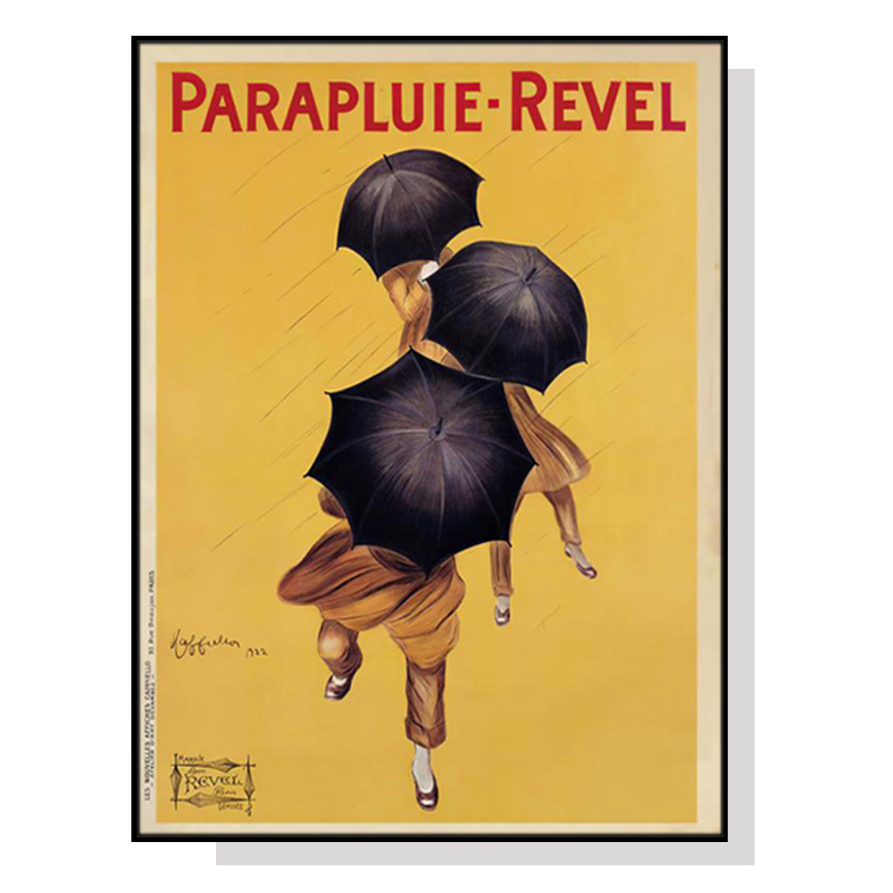 V207-18821-130741-00 Wall Art 40cmx60cm Parapluie Revel Black Frame Canvas - Image 1