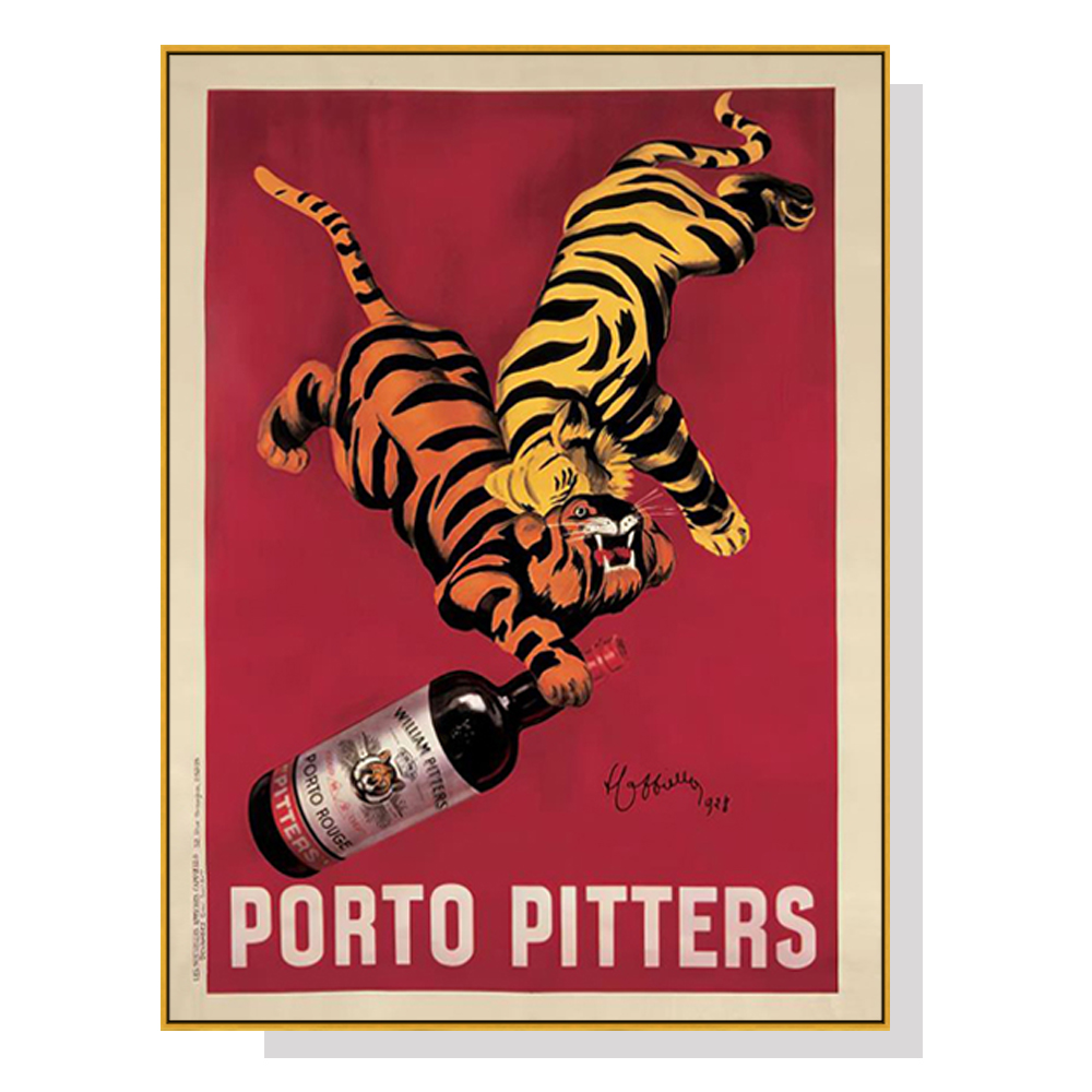 V207-19062-130760-00 Wall Art 90cmx135cm Porto Pitters Vintage Gold Frame Canvas - Image 1