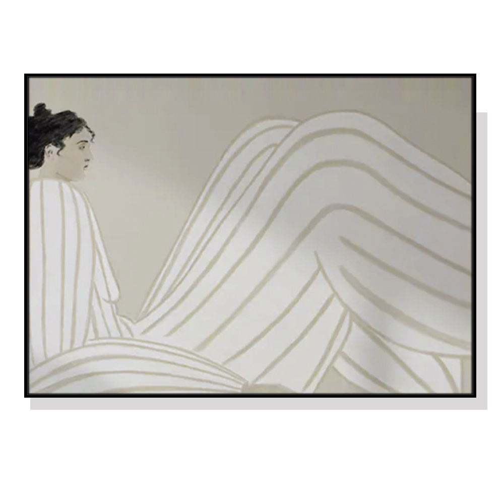 V207-1917-85668-00 Wall Art 80cmx120cm Abstract Lady Black Frame Canvas - Image 1
