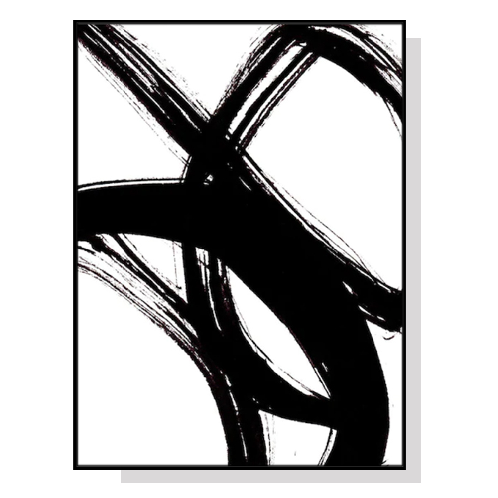 V207-19593-97757-00 Wall Art 100cmx150cm Minimalist Black Artwork Black Frame Canvas - Image 1