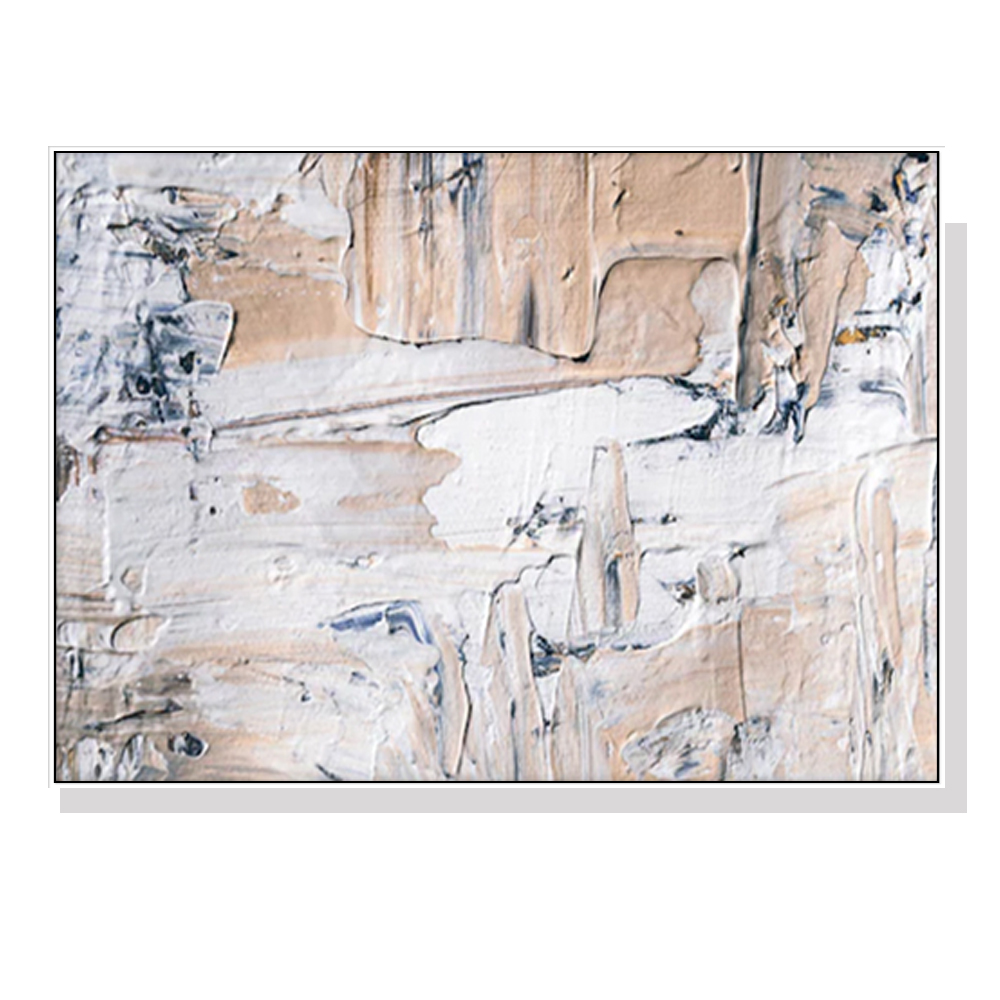 V207-1968-87353-00 Wall Art 70cmx100cm Modern Abstract Oil Painting Style White Frame Canvas - Image 1