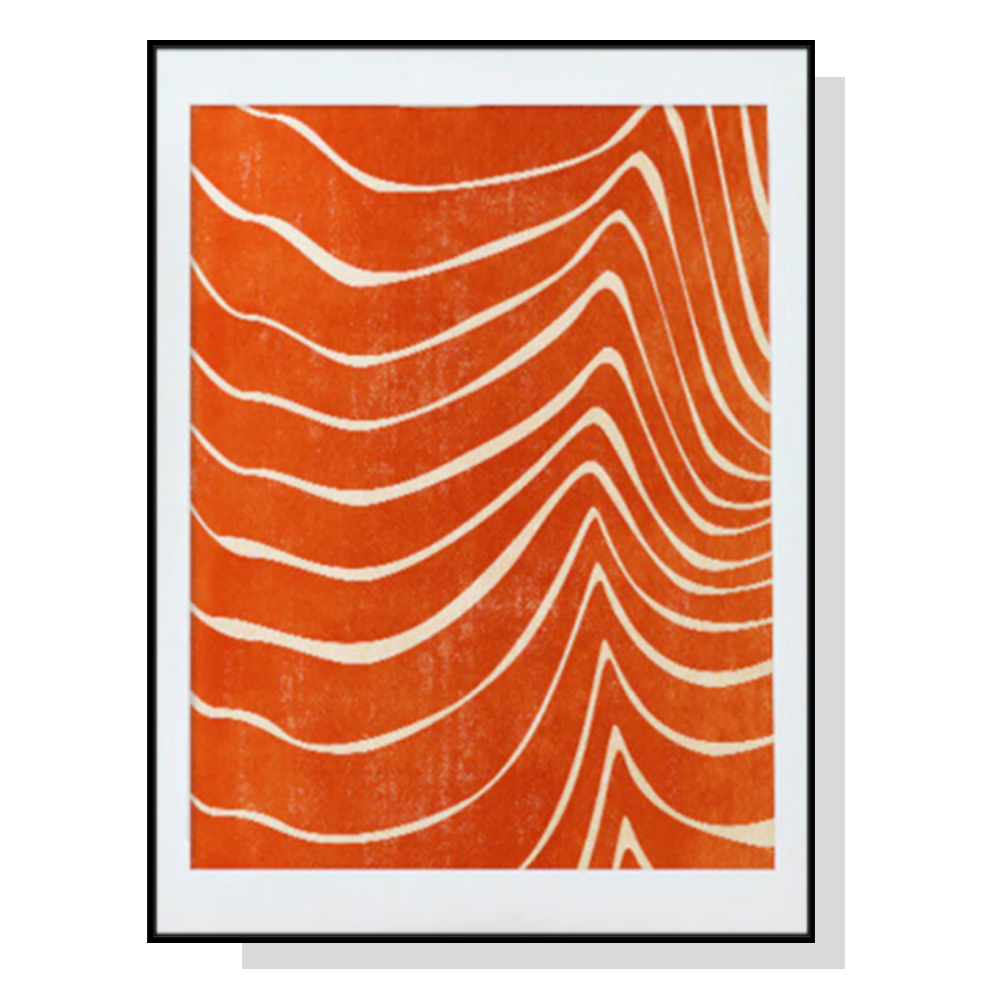 V207-2001-87497-00 Wall Art 80cmx120cm Abstract Orange Black Frame Canvas - Image 1