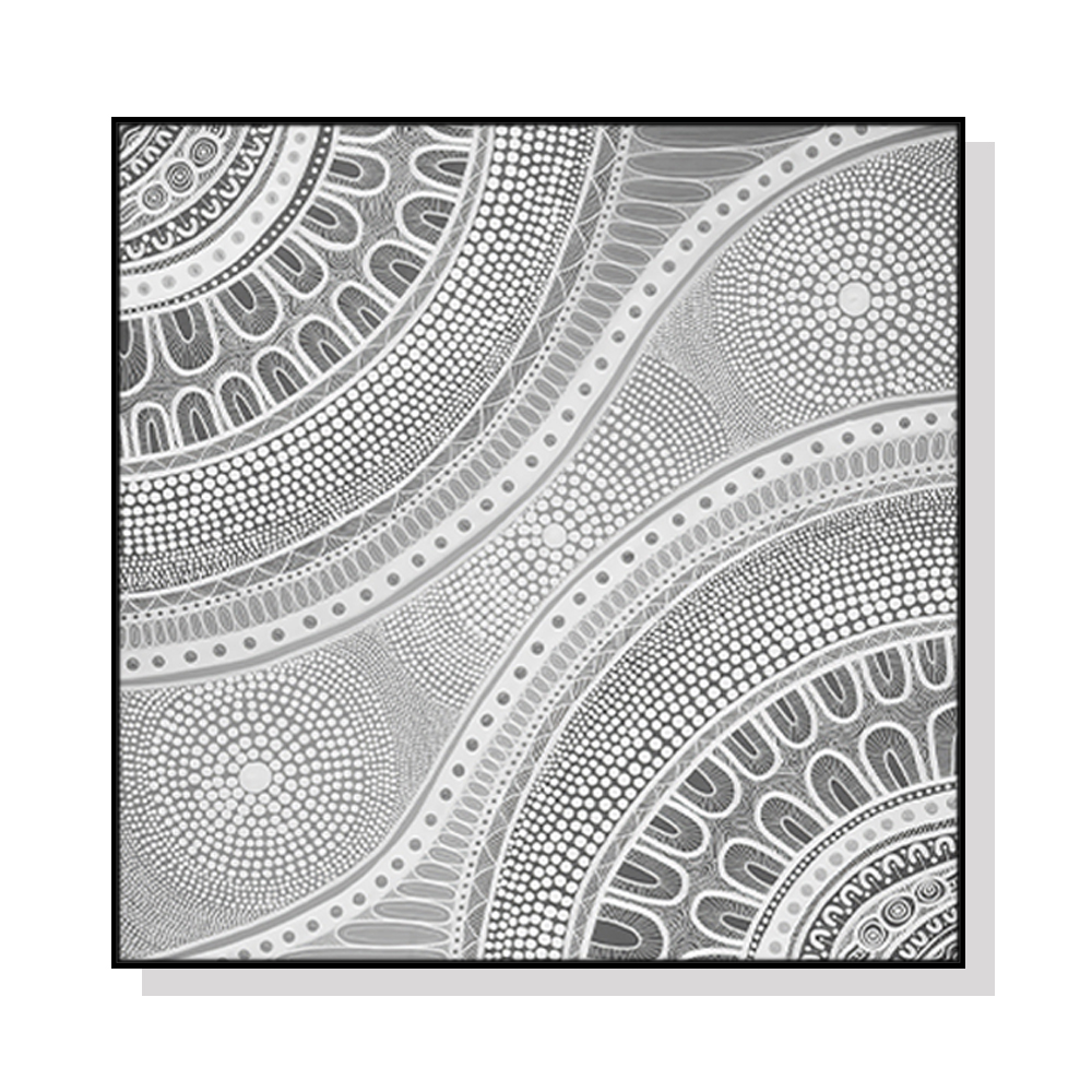 V207-20363-97604-00 Wall Art 100cmx100cm Nayiri Bami Black Frame Canvas - Image 1