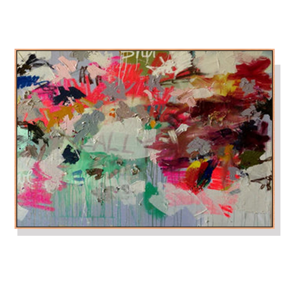 V207-2055-88964-00 Wall Art 50cmx70cm Abstract Free Flow Wood Frame Canvas - Image 1