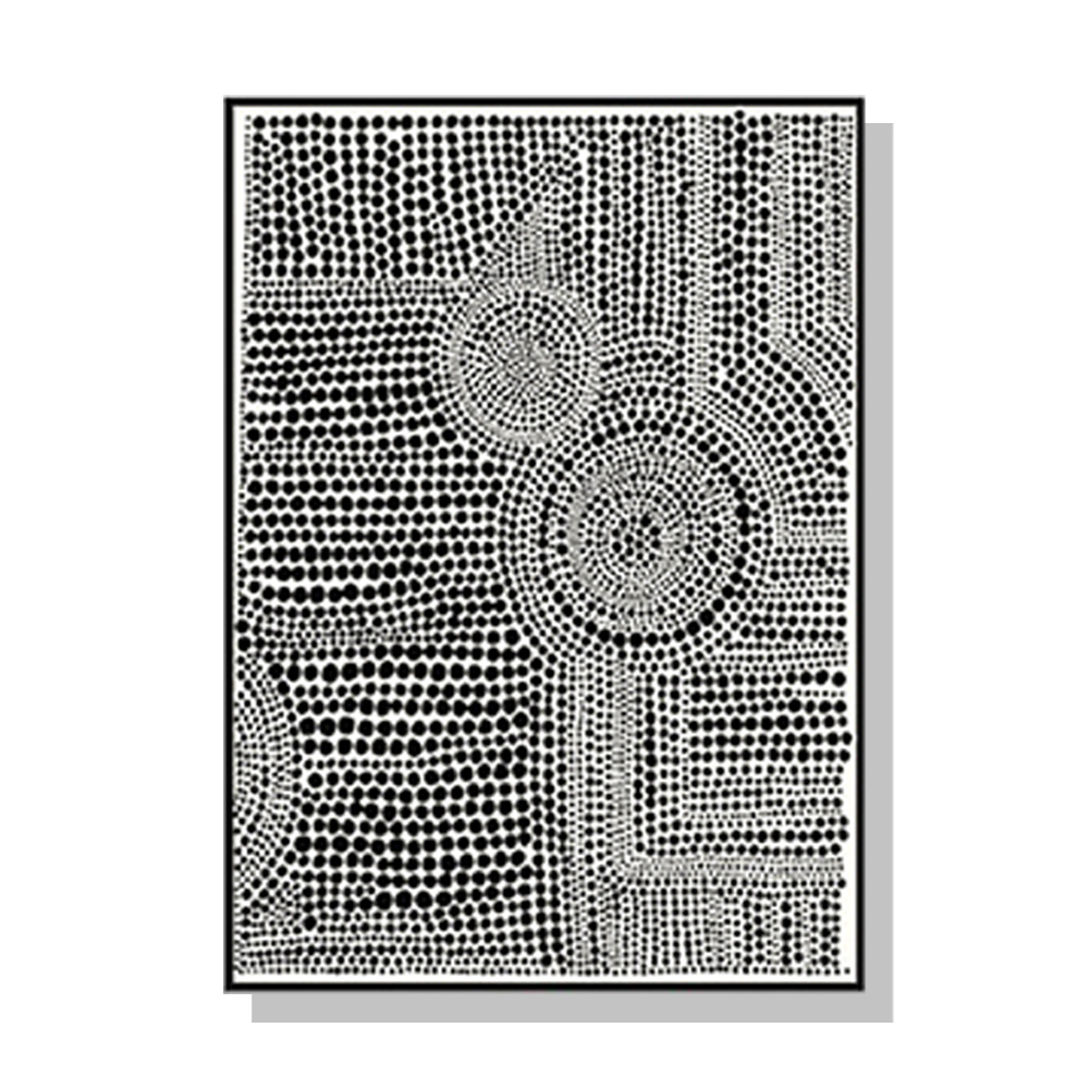 V207-20681-97578-00 Wall Art 40cmx60cm Clustered Dots A Black Frame Canvas - Image 1