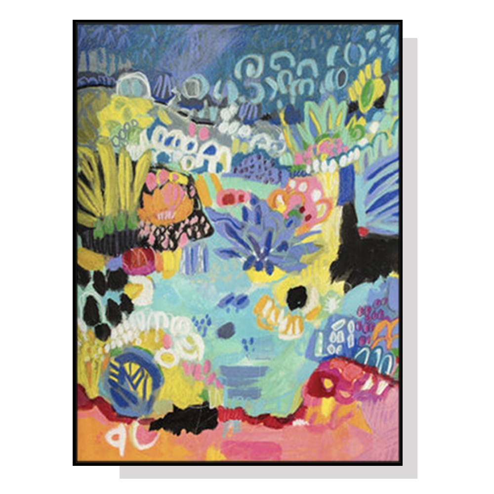 V207-20803-97547-00 Wall Art 100cmx150cm Summer Smile B Black Frame Canvas - Image 1