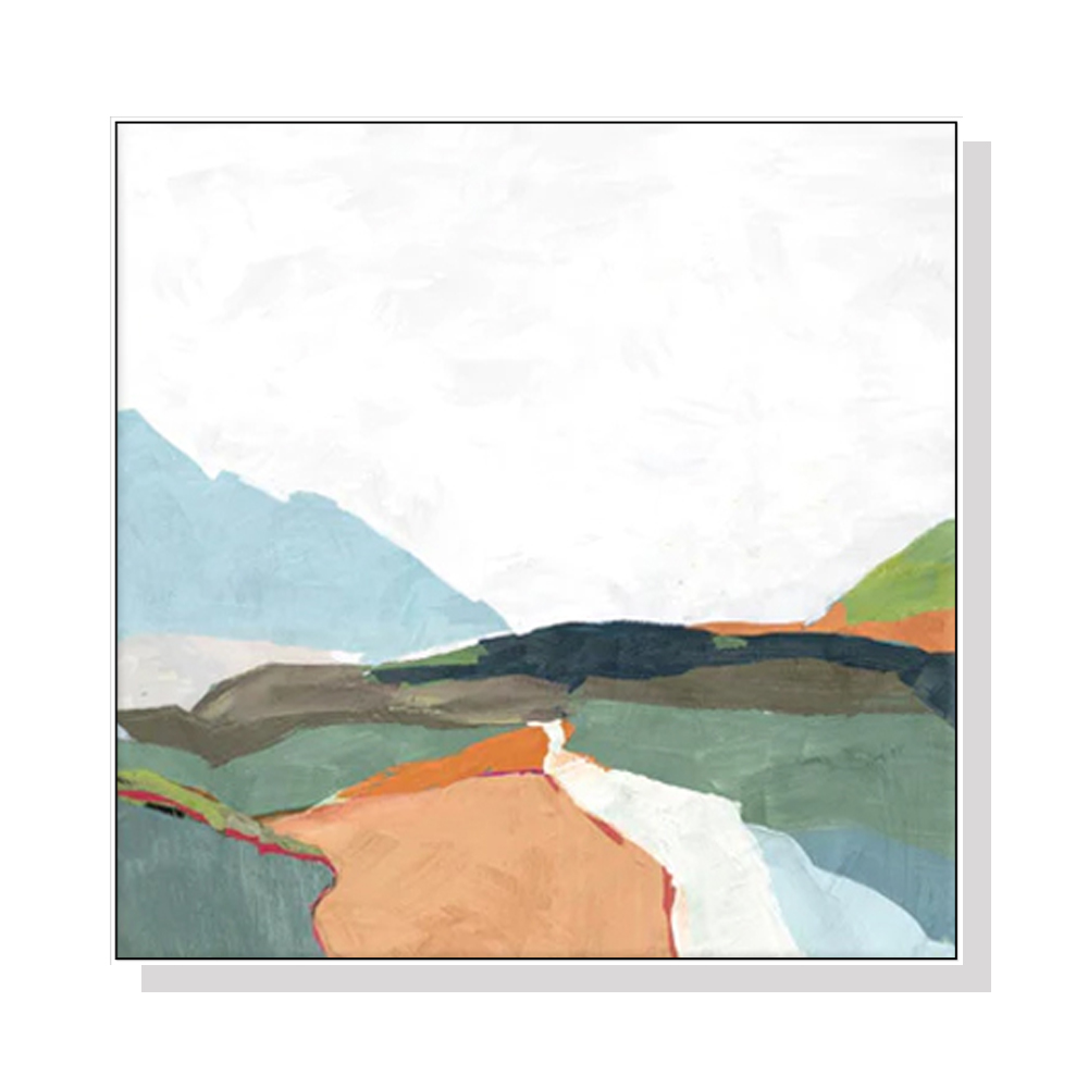 V207-20843-97550-00 Wall Art 100cmx100cm April Morning White Frame Canvas - Image 1