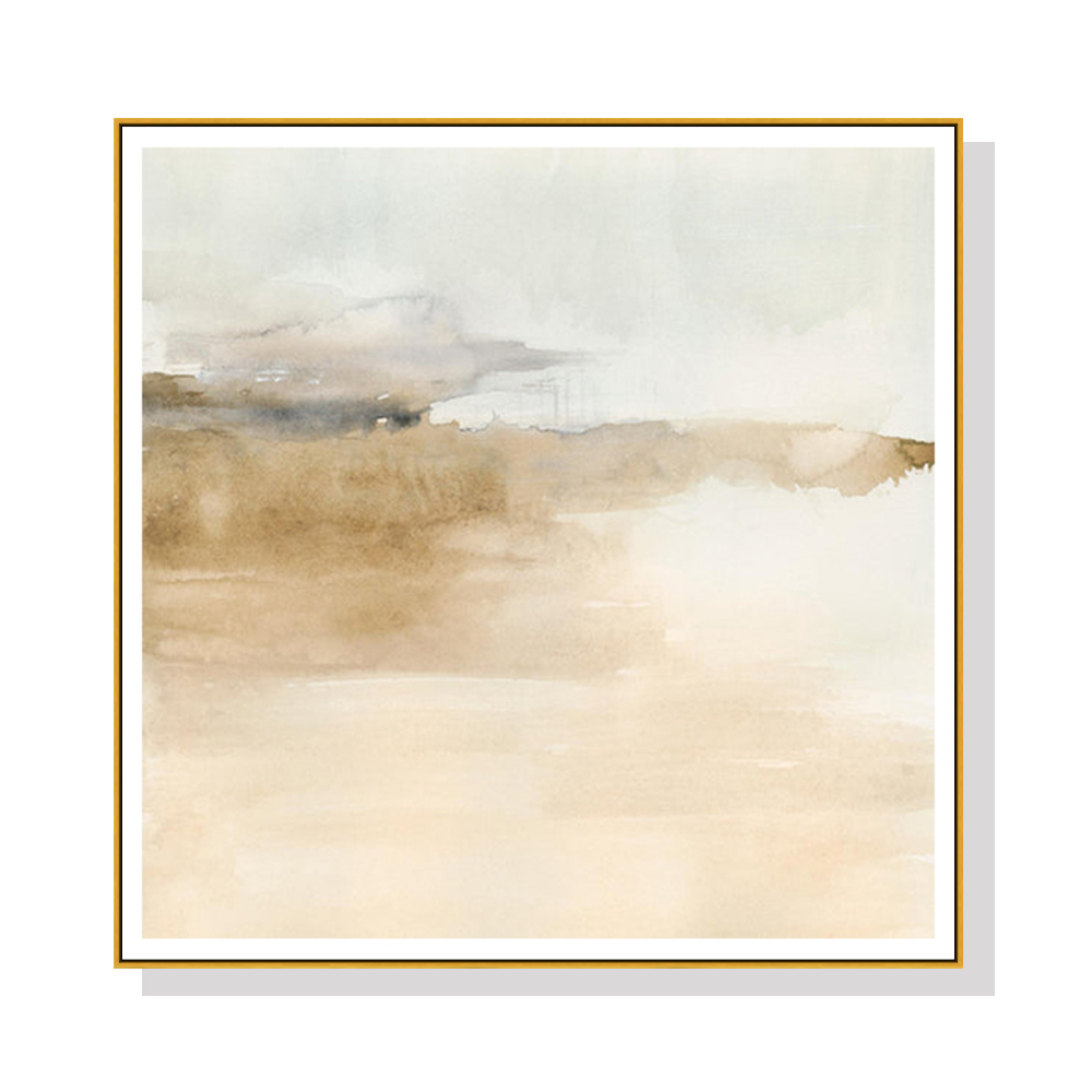 V207-21592-97497-00 Wall Art 90cmx90cm Atmospheric Edge II Gold Frame Canvas - Image 1