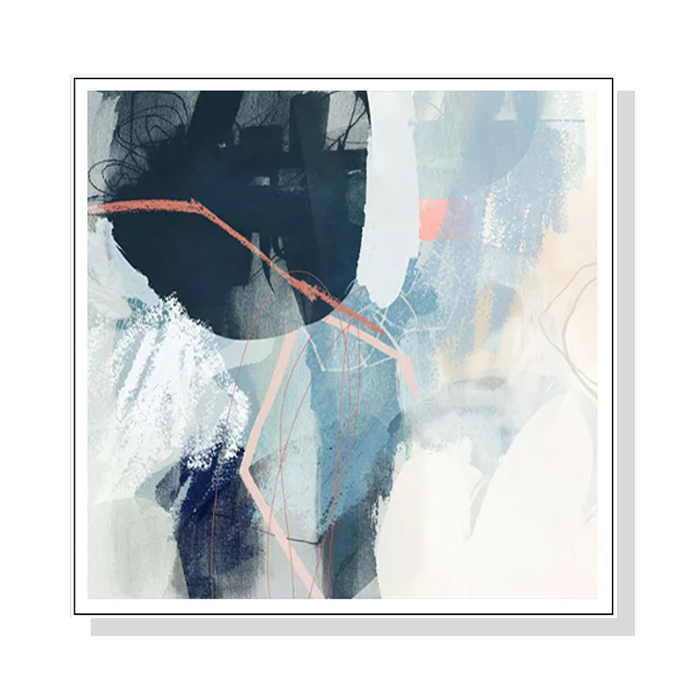 V207-2176-91378-00 Wall Art 70cmx70cm Luz II White Frame Canvas - Image 1