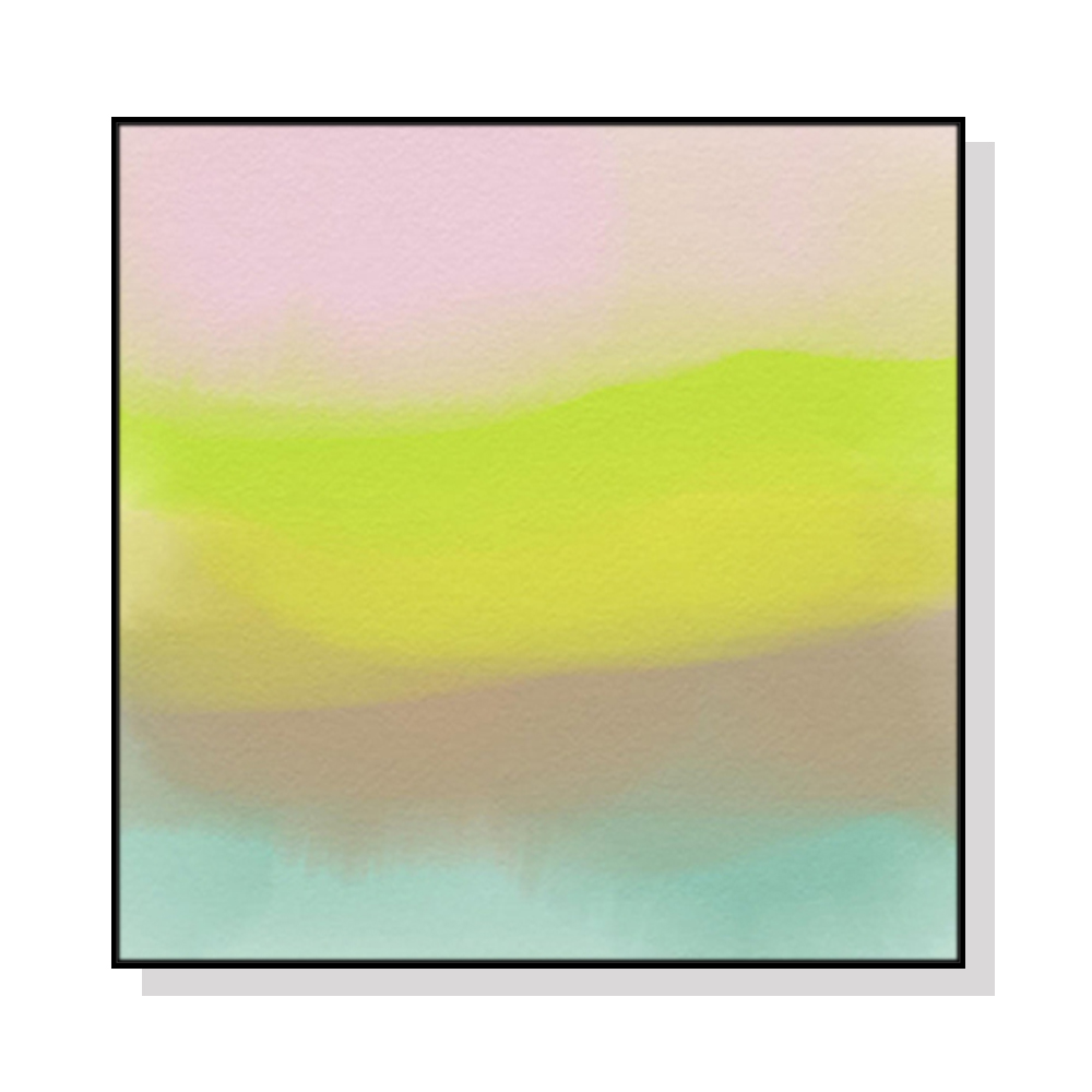 V207-22031-96733-00 Wall Art 40cmx40cm Colorful Watercolor Black Frame Canvas - Image 1
