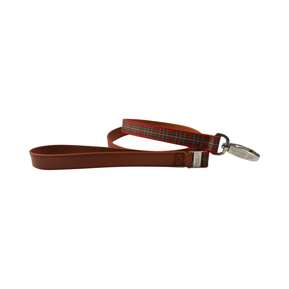 V208-HBR-L-71974-00 Highland Red Tartan Dog Lead - Image 1