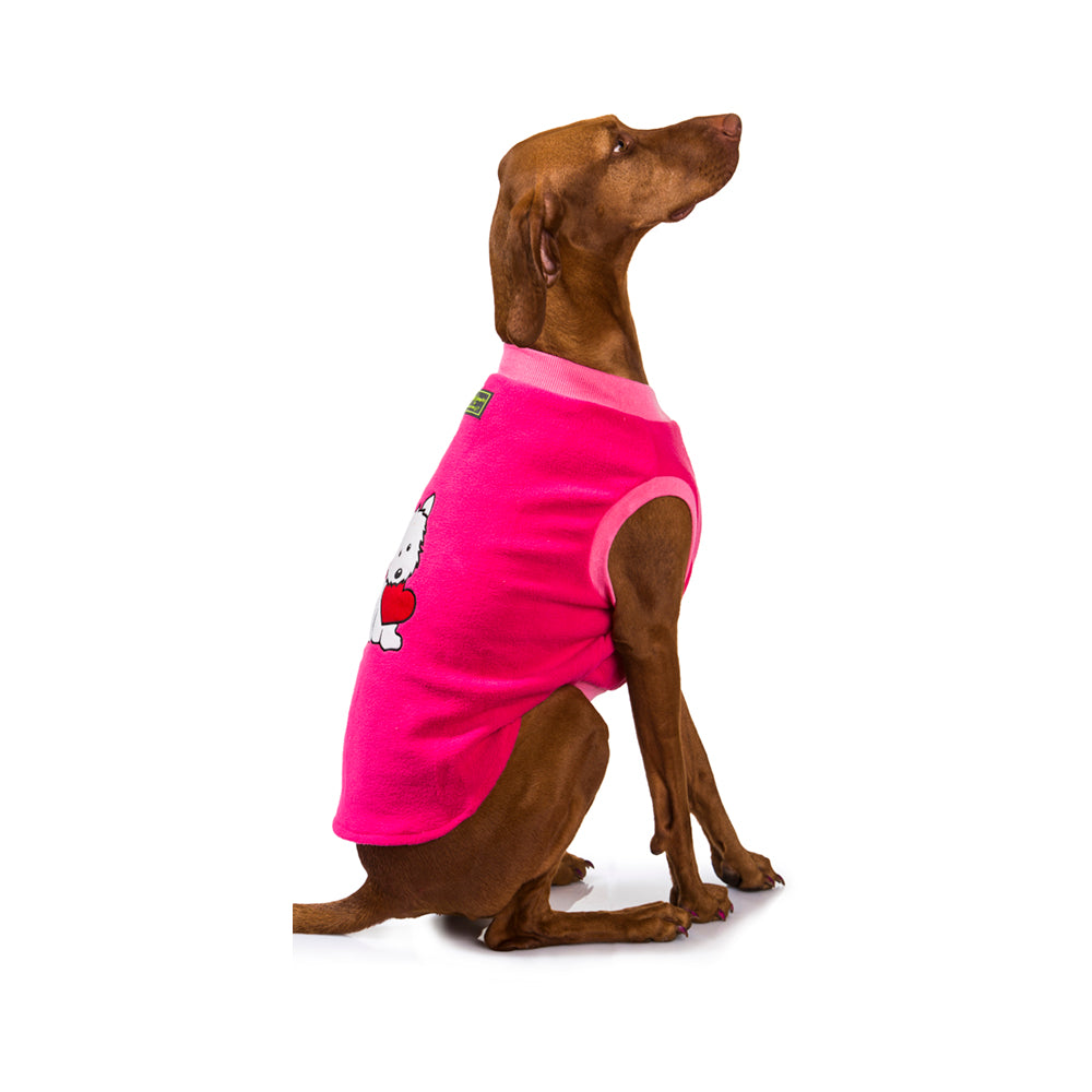 V208-PJ-PH40-71956-00 Puppy Heart Pink Dog Pyjamas 40cm - Image 1