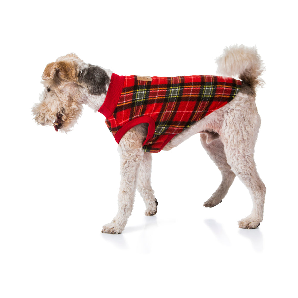 V208-PJ-TR50-71924-00 Red Tartan Dog Pyjamas 50cm - Image 1