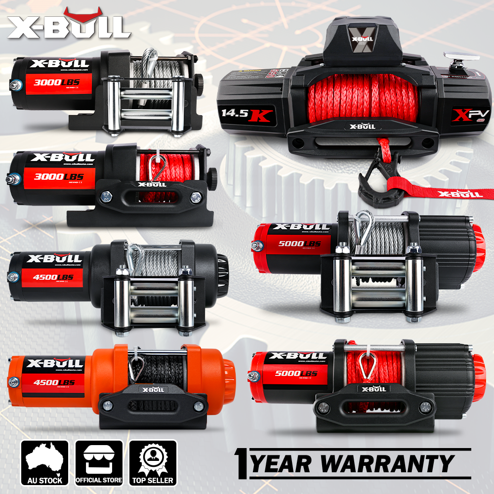V211-AUEB-AXEW019S-159182-00 X-BULL Electric Winch 12V 4500LBS Synthetic Rope Wireless remote ATV UTV Boat Trailer - Image 1