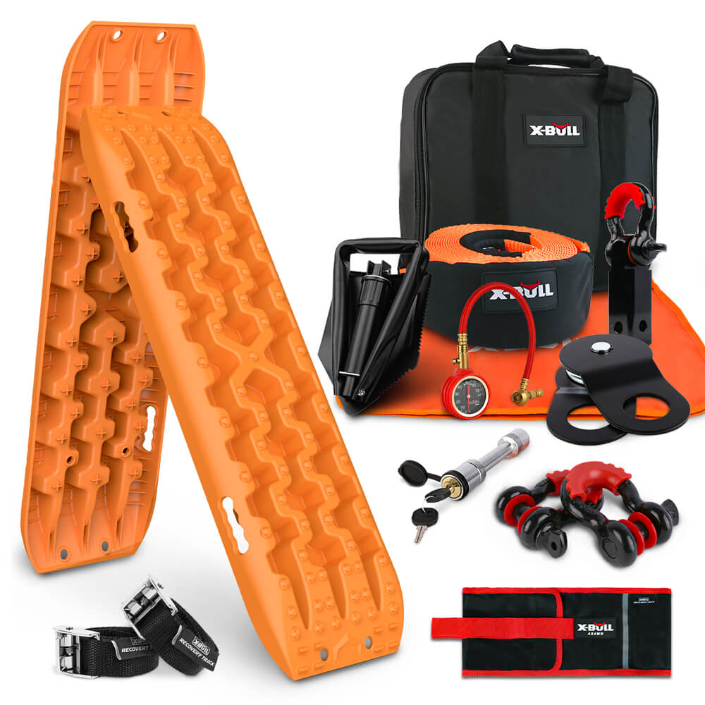 V211-AUEB-XBRK011RT016V-150066-00 X-BULL Winch Recovery Kit with Recovery Tracks Boards Gen 3.0 Snatch Strap Off Road 4WD - Image 1