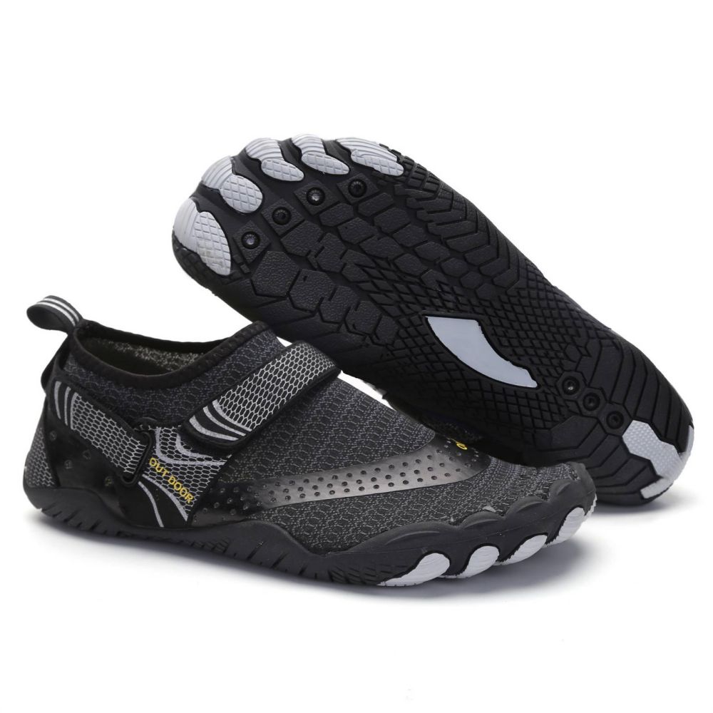 V213-01WS-A-G-BLK37_RnDgwcf_1 Men Women Water Shoes Barefoot Quick Dry Aqua Sports Shoes - Black Size EU37 = US4 - Image 1