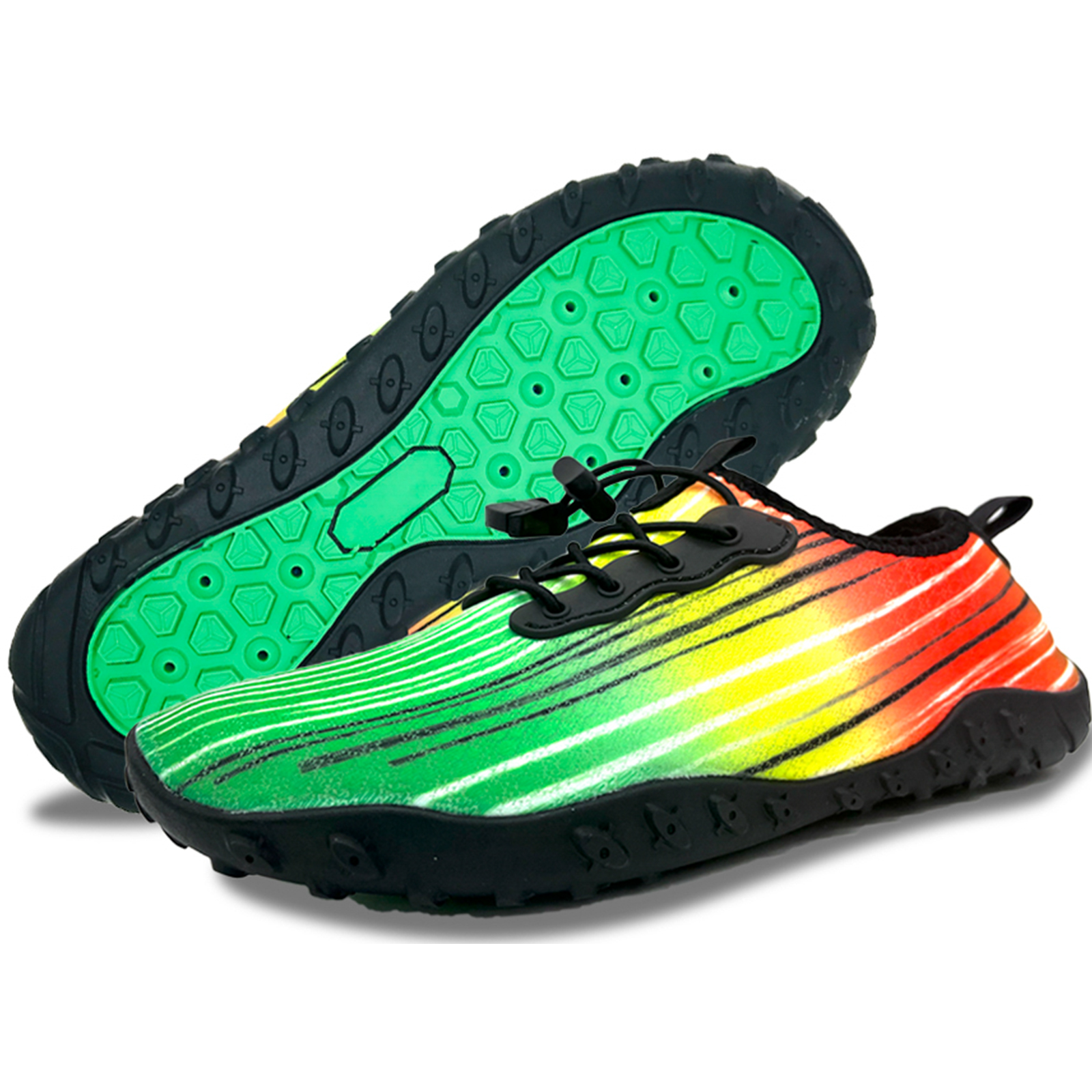V213-05WS-A-G-GRN85-h8G2eKB-00 Water Shoes for Men and Women Soft Breathable Slip-on Aqua Shoes Aqua Socks for Swim Beach Pool Surf Yoga (Green Size US 8.5) - Image 1