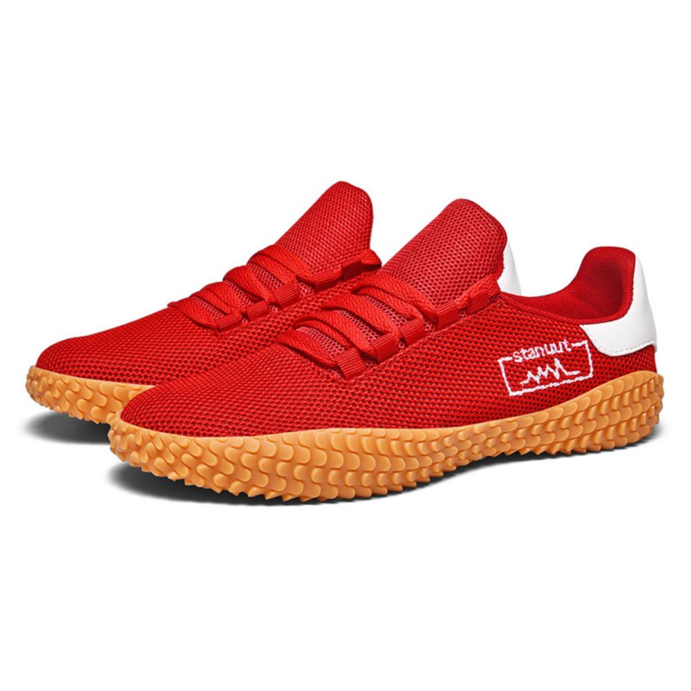 V213-SNFF07-A-RED47_TESGSqC_1 Men's Sneakers Barefoot Lightweight Shoes(Red Size US11.5=US47 ) - Image 1