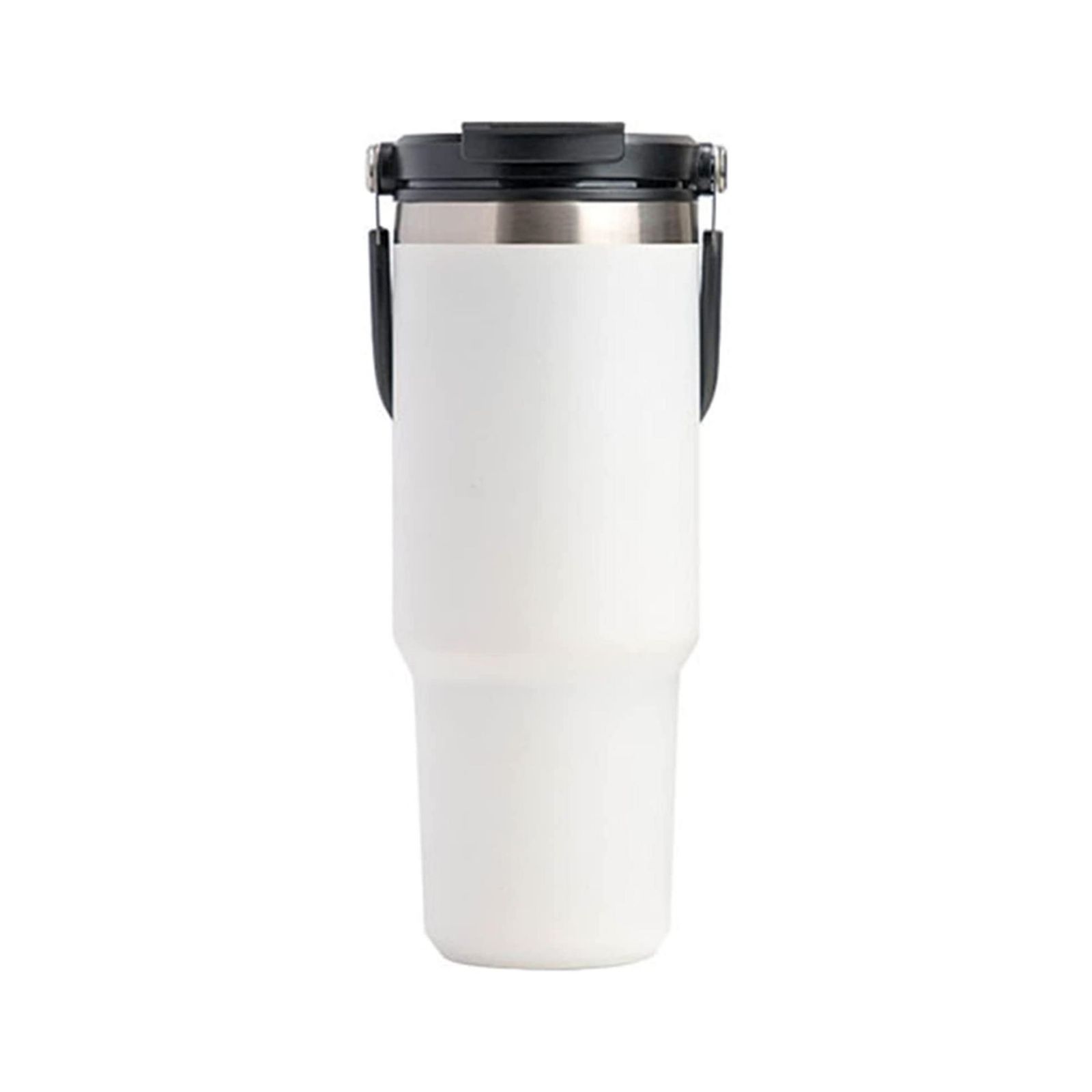 V213-TYESOMUG-750MLWHT-79979-00 750ML White Stainless Steel Travel Mug with Leak-proof 2-in-1 Straw and Sip Lid, Vacuum Insulated Coffee Mug for Car, Office, Perfect Gifts, Keeps Liquids Hot or Cold - Image 1