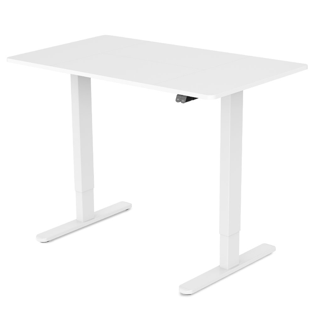 V219-ADKSSTFOWTWT2SA-73713-00 Fortia Sit To Stand Up Standing Desk, 120x60cm, 72-118cm Electric Height Adjustable, 70kg Rated, White/White Frame - Image 1