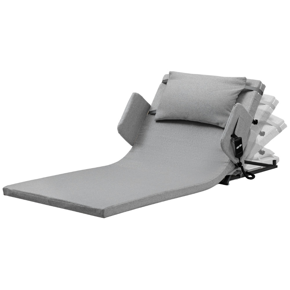 V219-HBRELEEQFL3A-202503071435-00 Equipmed Electric Adjustable Bed Backrest, German-Engineered Power Lifting Back Support with Remote Control, Full Length, Grey - Image 1