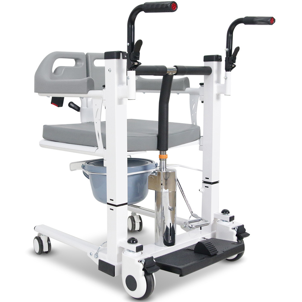 V219-HELTRNEQHT5A-202503071435-00 Equipmed Patient Lift Transfer Chair, Easy Hydraulic Height Adjustment, Shower Compatible, Over Toilet, Removable Commode, for Seniors Elderly Disabled - Image 1