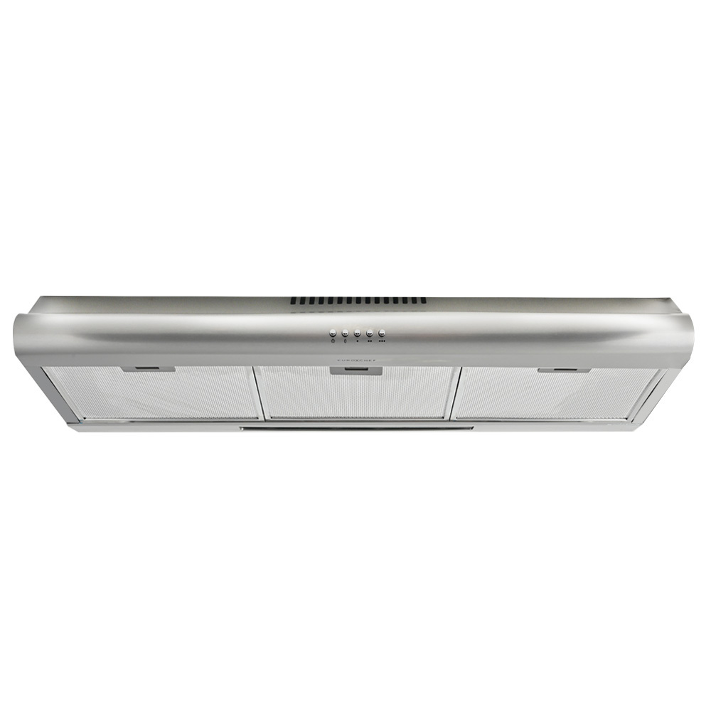 V219-RGHFIXEC97FA-225455-00 EUROCHEF 90cm Fixed Stainless Steel Rangehood, Quiet 3-Speed, 4-Layer Dishwashable Filters, Halogen Lights EFR90S - Image 1