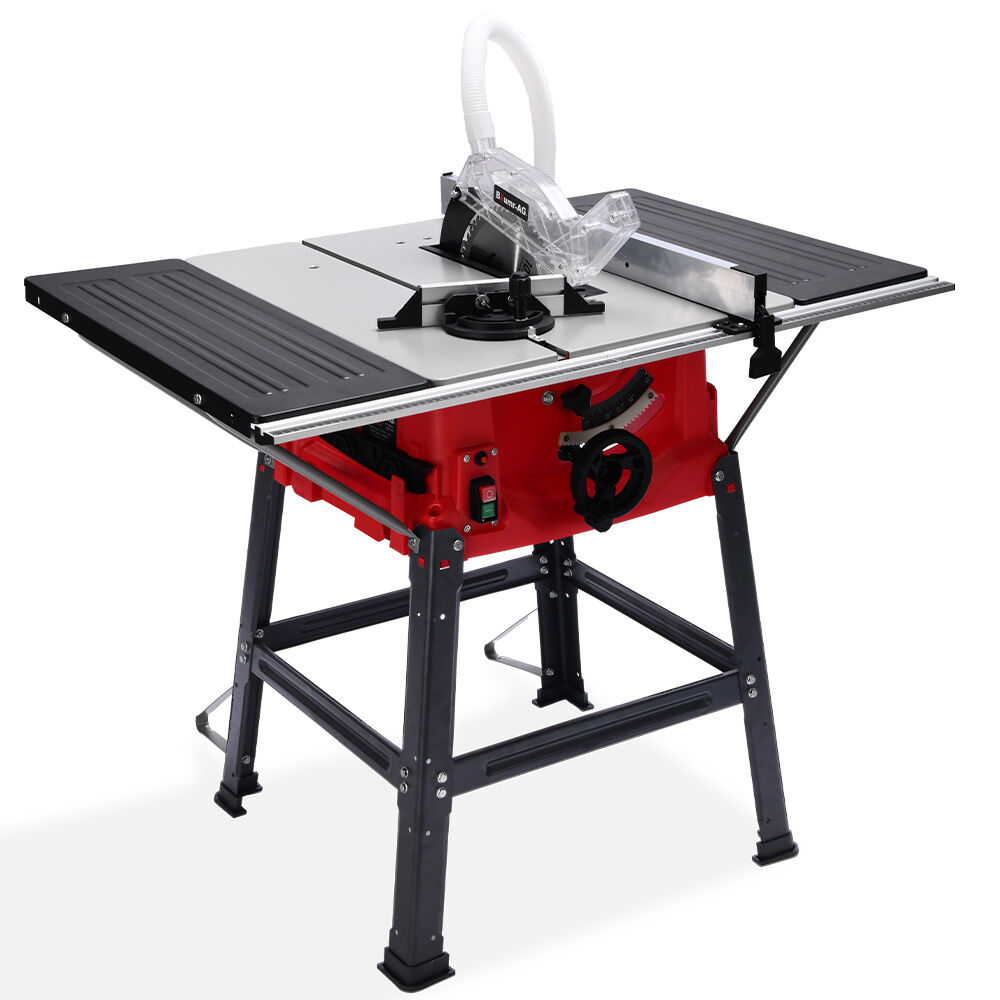 V219-SAWTBLBMX50A-225675-00 BAUMR-AG 2000W 255mm 10" Compound Table Saw, with Stand, Expandable Worktop, Vacuum Port, 45 Degree Bevel, +/- 45 Degree Mitre, Anti-tip - Image 1