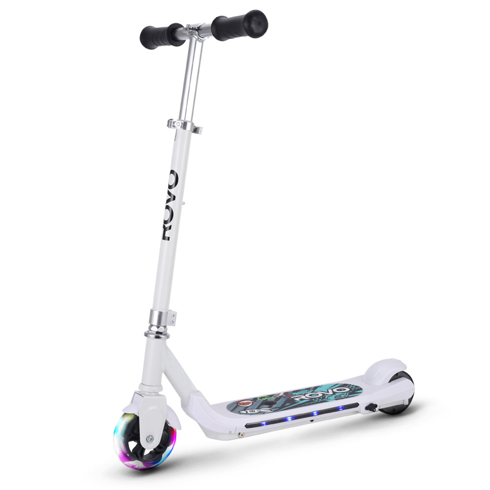 V219-TRNESCRVU1WA-225301-00 ROVO KIDS WhizKid Electric Scooter, Ages 5-11, Adjustable Height, Lithium Battery, Brushless Motor, White - Image 1