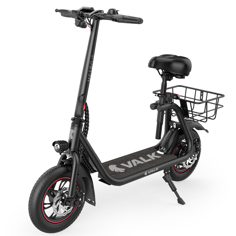 V219-TRNESCVAM3KA-202505071545-00 VALK Electric Scooter with Seat, Disc brakes, 12" Tyres, Motorised eScooter for Adults Teens Commuter - Image 1