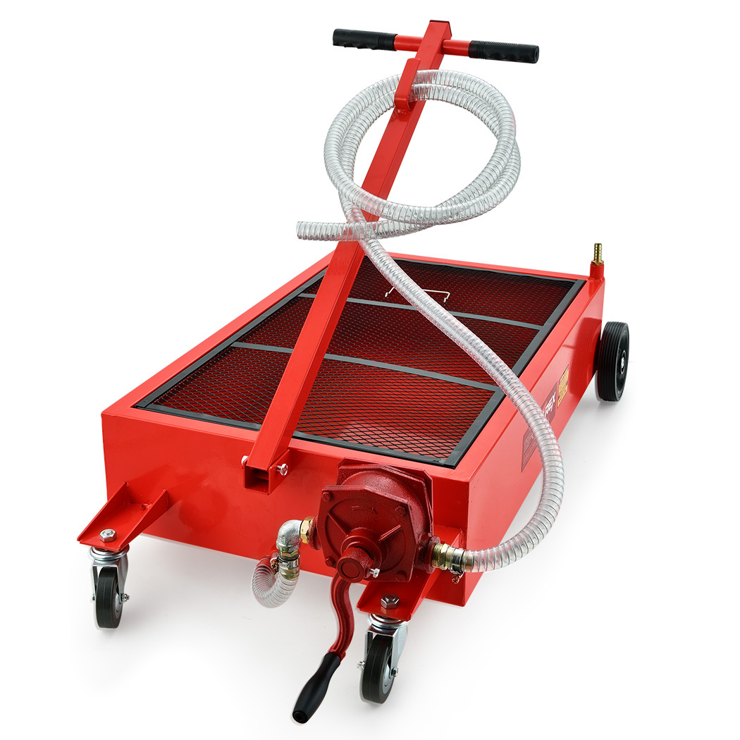 V219-VHWWODTR8PNA-225375-00 T-Rex 76L Low Level Mobile Truck Waste Oil Fluid Drainer Pan, Hand Pump, for Workshop - Image 1