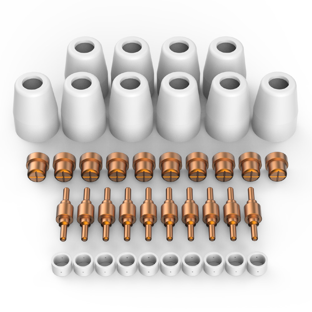V219-WDRTCMRO40PA-225287-00 ROSSI 40pc Consumables Kit to Suit PT-31 Plasma Cutter Torch, Includes Tips Nozzle Extended, Gas Rings - Image 1