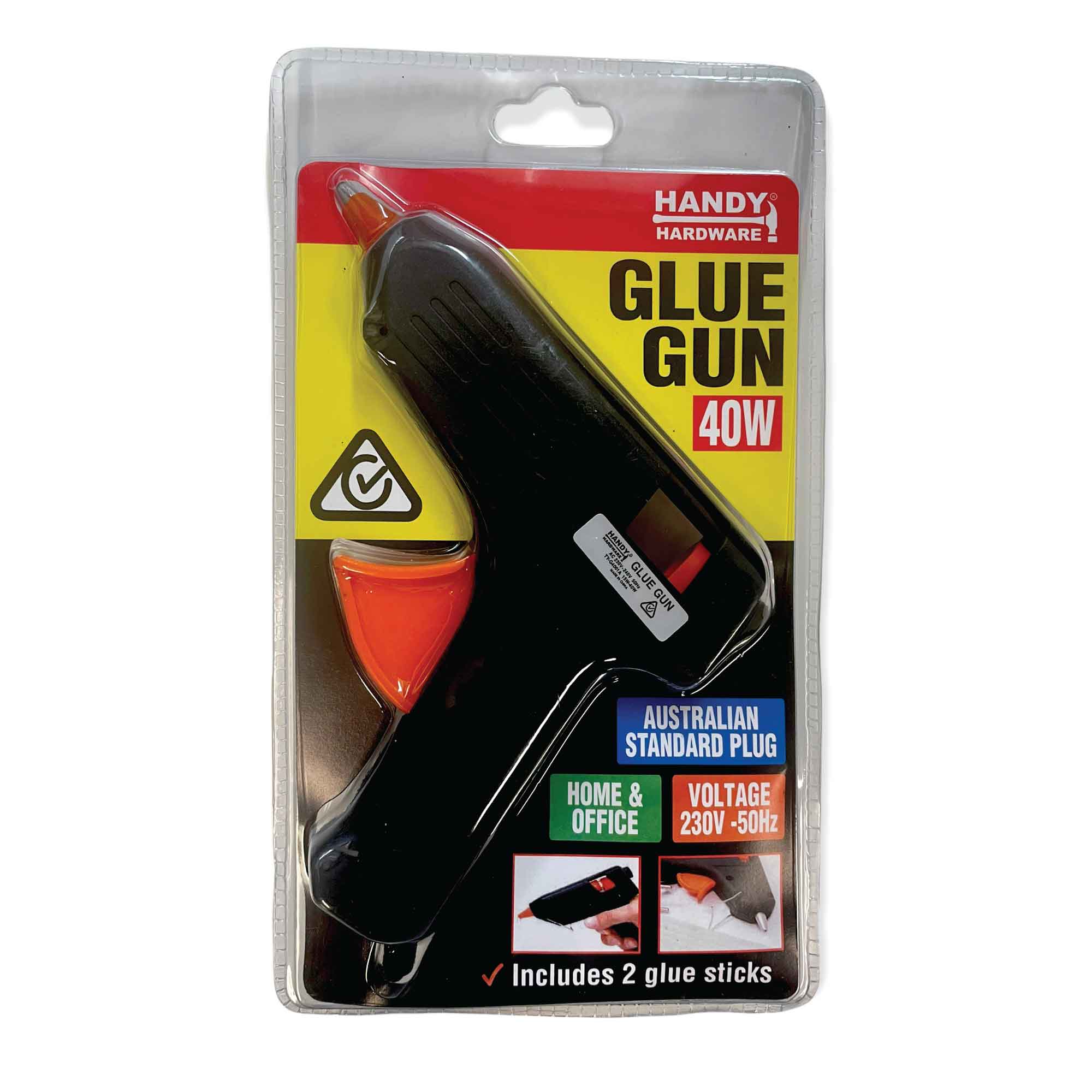 V238-SUPDZ-39542152888400-202507252301-00 40w Hot Glue Gun Handy Hardware SAA RCM Craft Adhesive 2x 11mmx100mm Sticks - Image 1