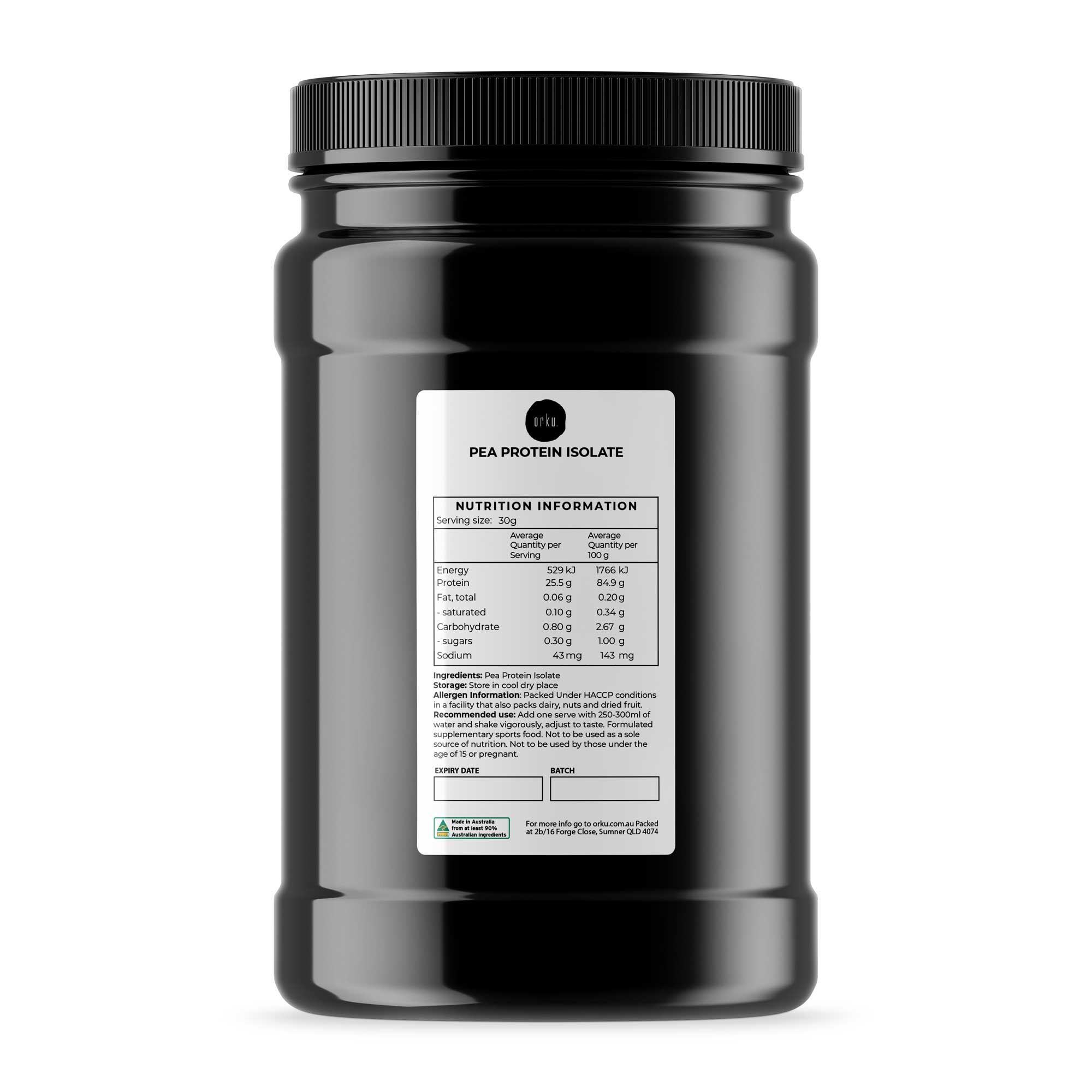 V238-SUPDZ-40359488356432-202505231325-00 1Kg Pea Protein Powder Isolate - Plant Vegan Vegetarian Shake Supplement Jar - Image 1