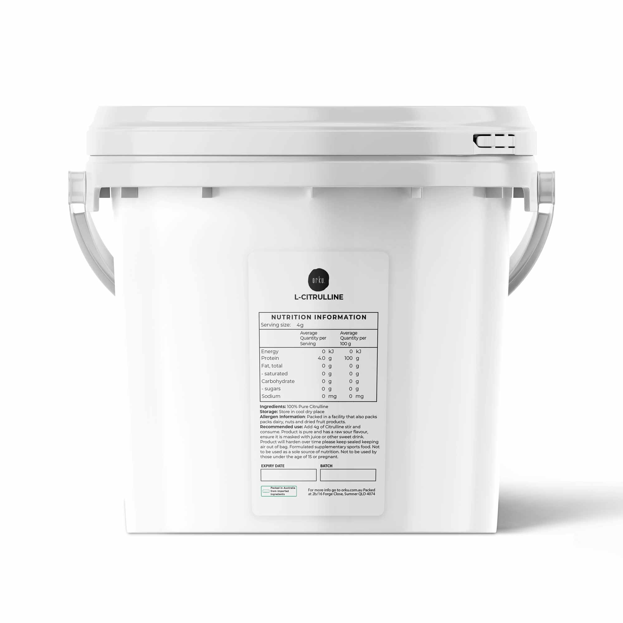 V238-SUPDZ-40426186473552-202507111511-00 Orku 3Kg L-Citrulline Powder Buckets - 100 % Pure Food Grade Amino Acid - Image 1