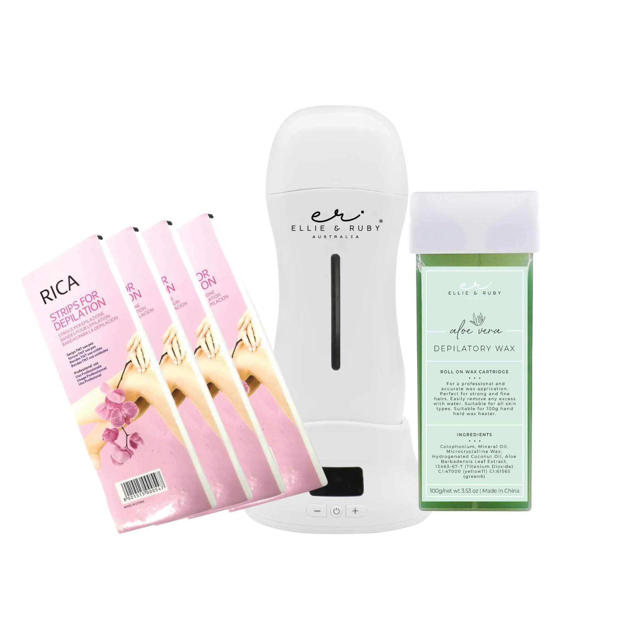 V238-SUPDZ-40700217131088-202507252221-00 Waxing Kit - Digital Wax Warmer + 100g Wax Cartridge + 100x Pre-Cut Strips Pack - Image 1