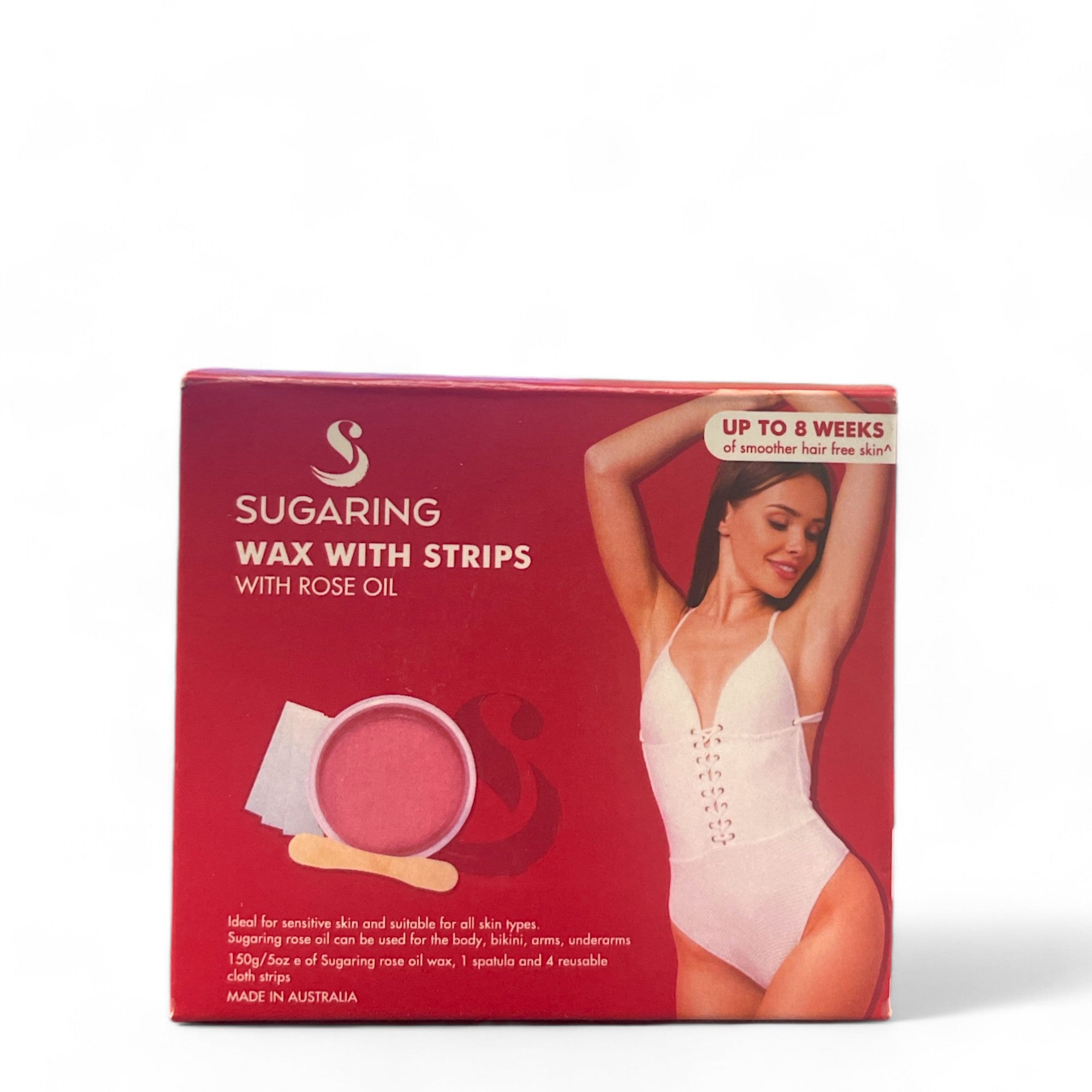 V238-SUPDZ-40917149417552-202507281320-00 150g Sugaring Wax with Rose Oil - Reusable Strips - Home Hair Removal Kit - Image 1