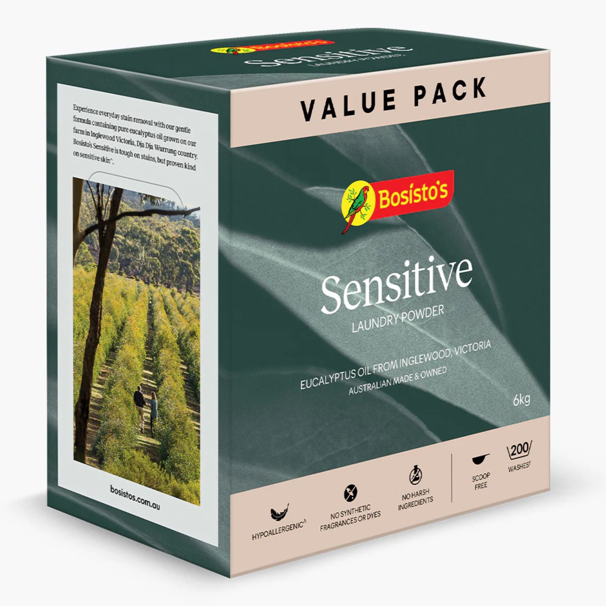 V238-SUPDZ-41161731440720-202507281330-00 Bosisto's 6Kg Senstive Laundry Powder Refill - Eco Eucalyptus Washing Detergent - Image 1