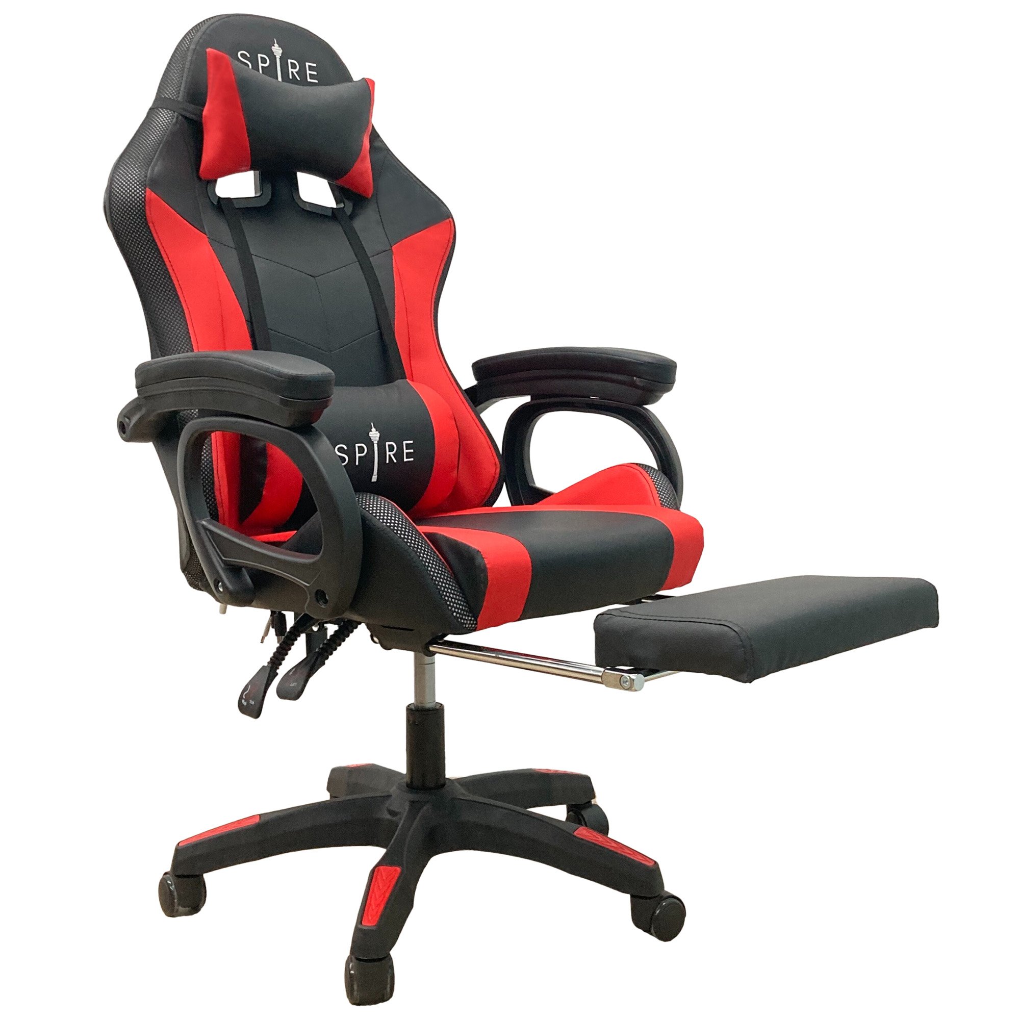 V240-815ER-187609-00 Intex Spire Onyx Led Massage Gaming Chair - Red And Black - Image 1
