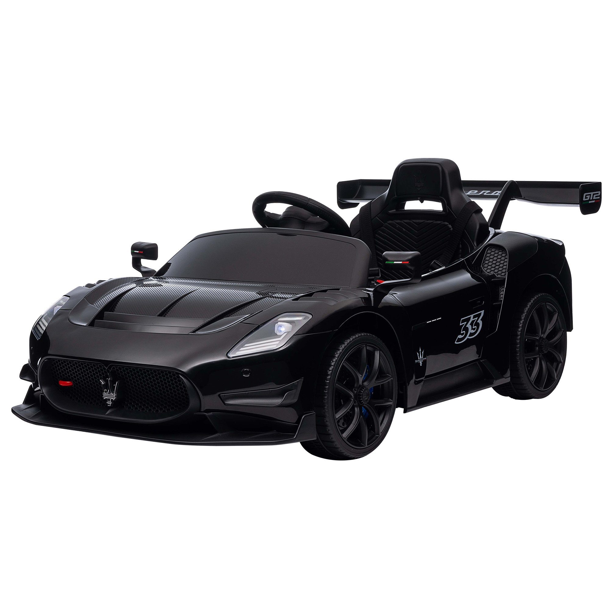 V240-CAR-MST-GT2-BK-202505071221-00 Kahuna Maserati MC20 GT2 Licensed Electric Kids Ride On Race Car Black - Image 1