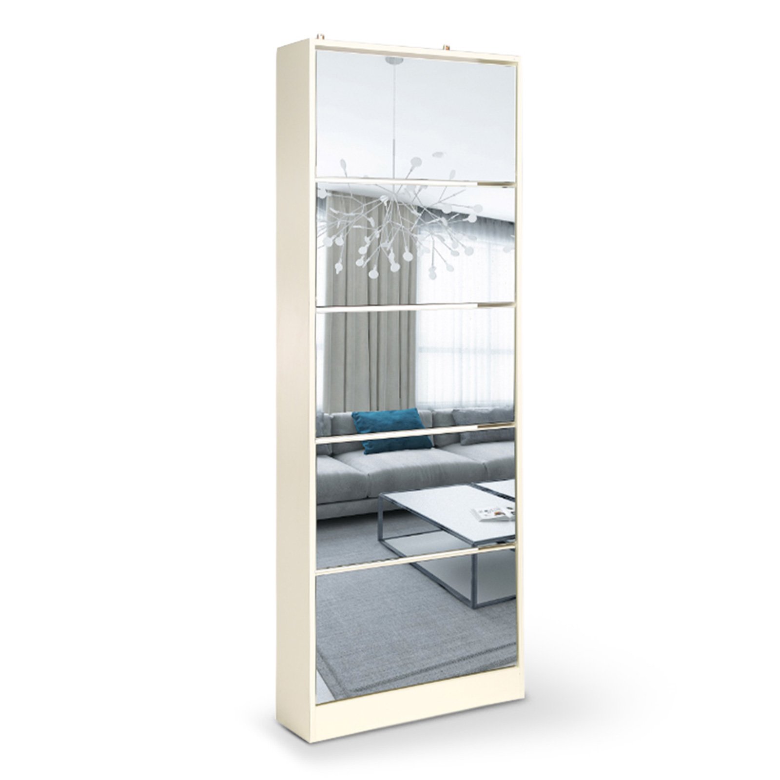 V240-CBT-KLN-063-017-170-70214-00 Sarantino 24 Pairs Shoe Cabinet Rack Storage Cupboard Organiser Shelf 5 Level Drawers - Image 1