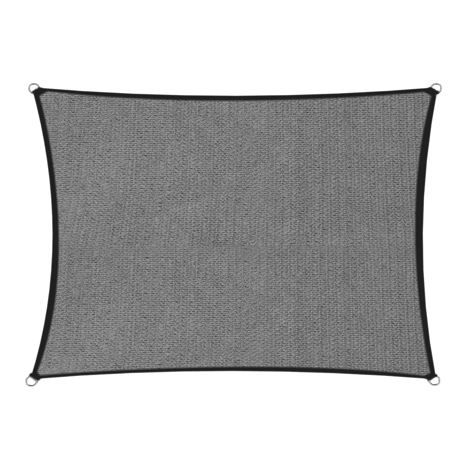 V240-GYSS-280-4X6-167593-00 Wallaroo 280gsm Outdoor Sun Shade Sail Canopy Grey - 4m X 6m - Image 1