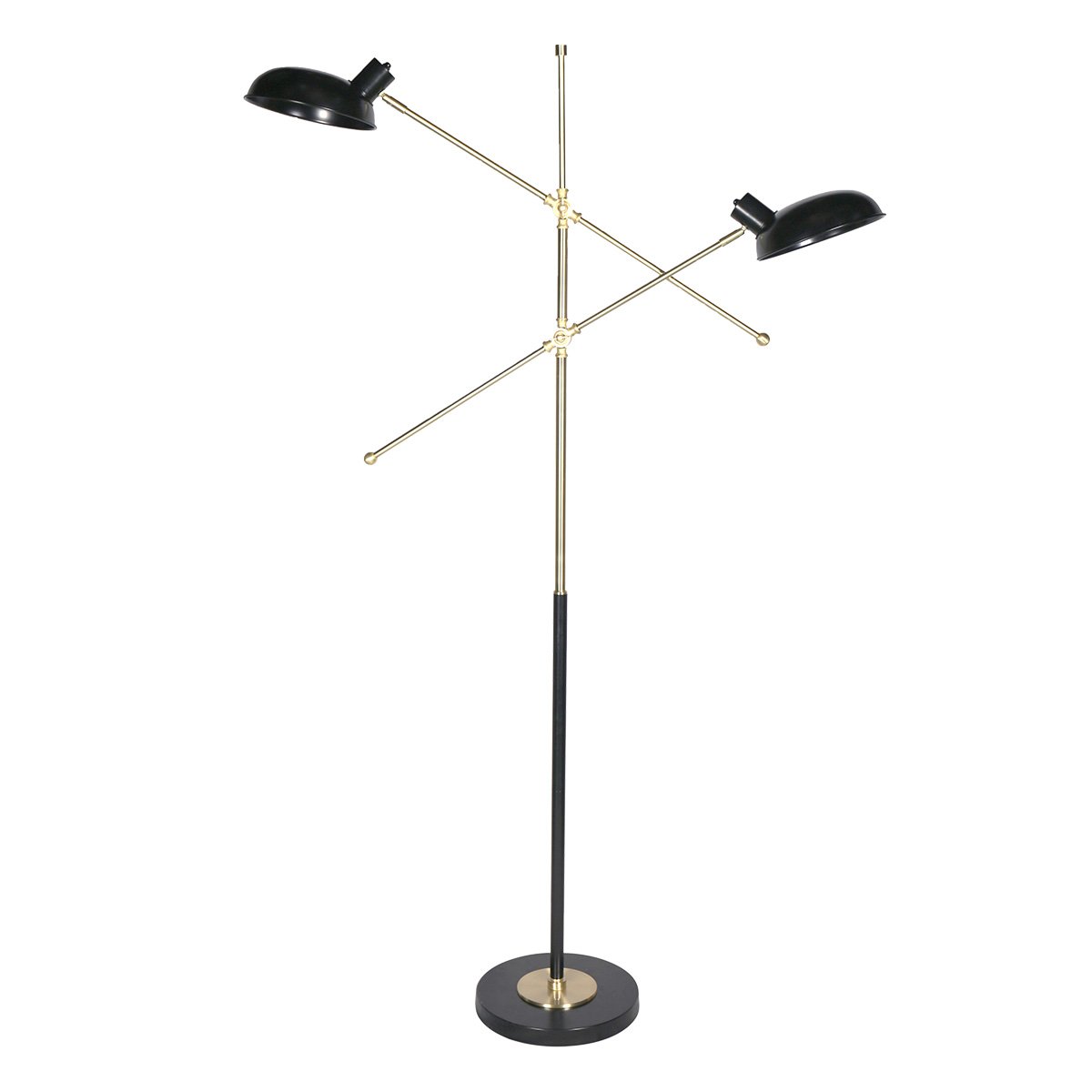 V240-LMP-MLM-2774-71621-00 Sarantino Adjustable Two Light Lamp Black and Gold Finish - Image 1