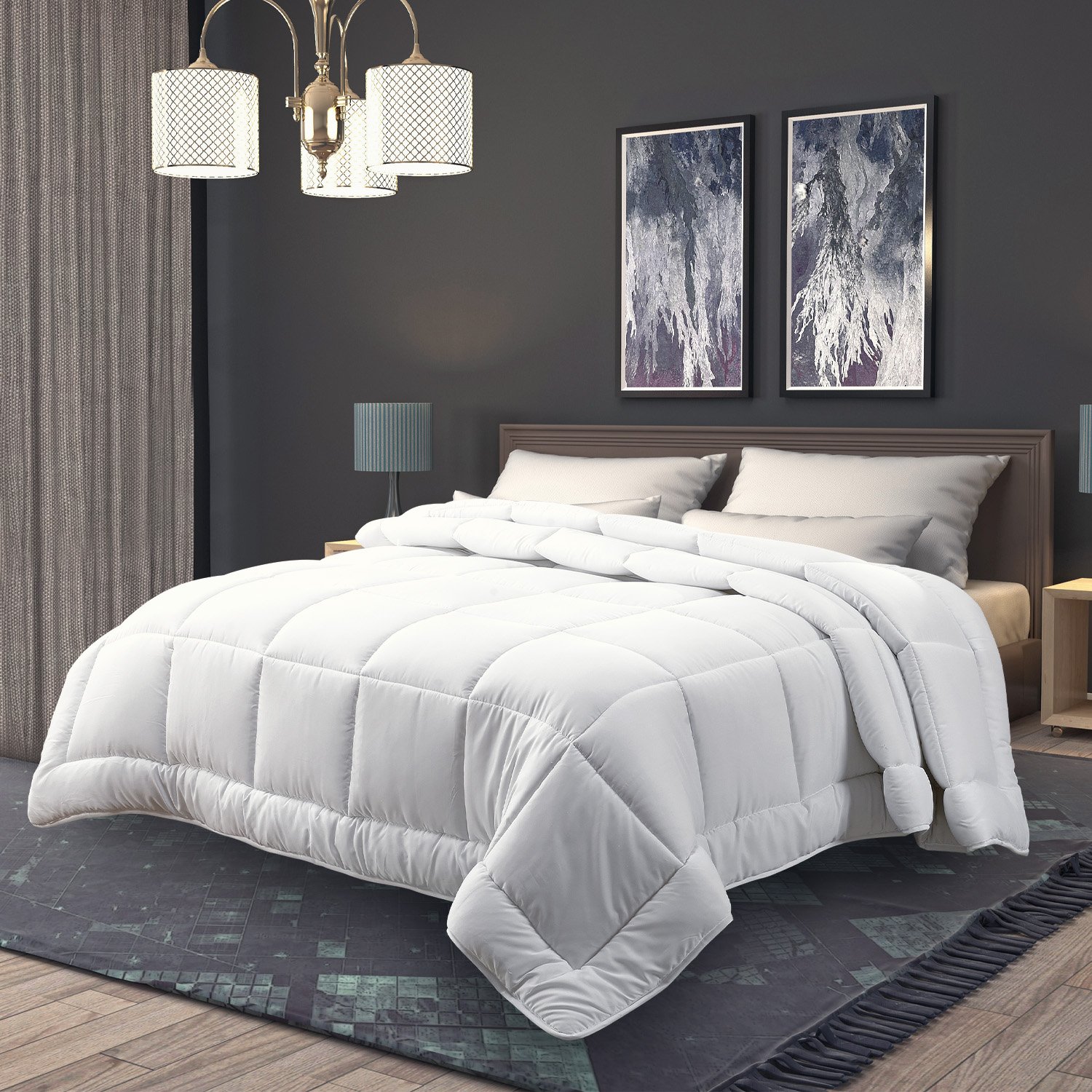 V240-QLT-GDF-500-QN-73415-00 Laura Hill 500GSM Goose Down Feather Comforter Doona - Queen - Image 1